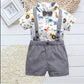 Seclovers Baby Boy Tuxedo Outfits|Gentleman Bowtie Romper Suspender Shorts Set, Toddler Boys Formal Suit 12-18 Months
