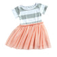 Baby Toddle Girls Tutu Dress Short Sleeves&Sleeveless Stripe Tulle Skirts A-Line Dress (Lotus Root Pink, 6T)