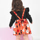 Xuuly Halloween Dress Outfit Newborn Baby Girl Clothes Ruffle Romper Top Suspender Pumpkin Bat Ghost Skirt Outfit Set With Headb