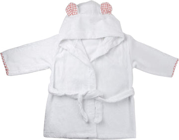 Channing & Yates - Premium Baby Robe - Toddler Robe - Organic Hooded Bathrobe Towel - Thick & Soft (Pink And White)