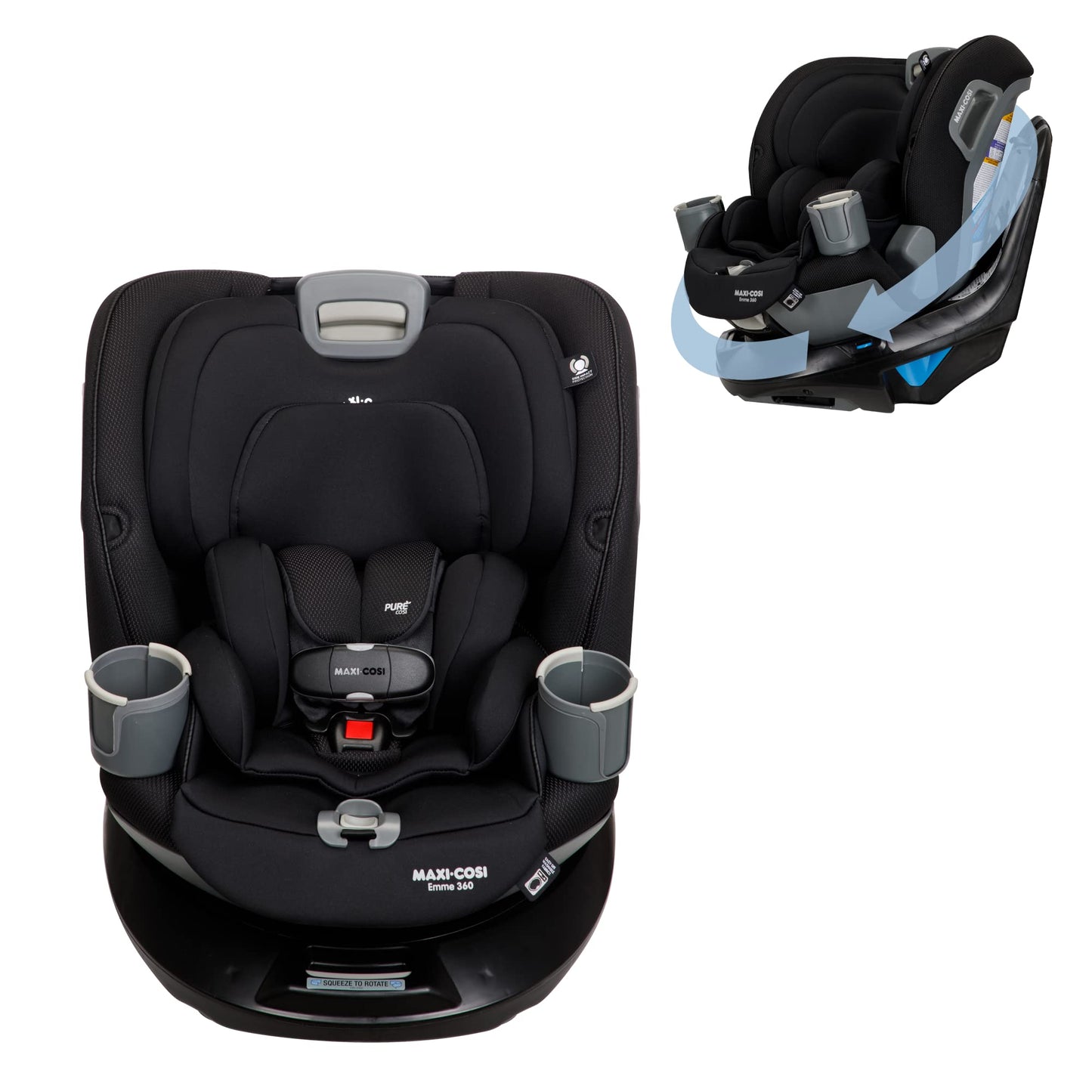 Maxi-Cosi Emme 360 Car Seat: Rotating Car Seat 360, All-in-One Convertible, Car Seat 360 Rotation, Swivel Car Seat in Midnight B