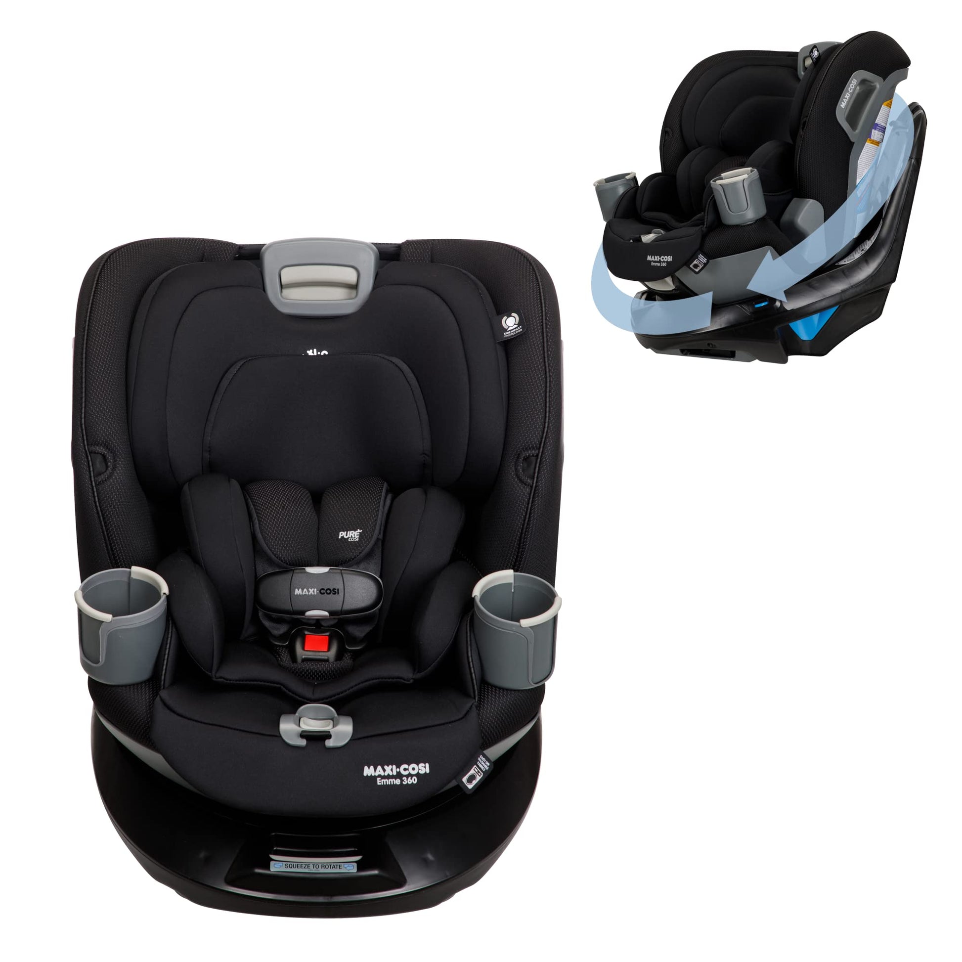 Maxi-Cosi Emme 360 Car Seat: Rotating Car Seat 360, All-in-One Convertible, Car Seat 360 Rotation, Swivel Car Seat in Midnight B