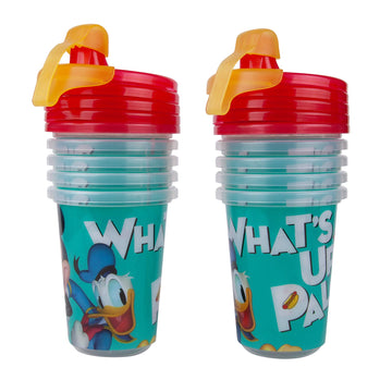 The First Years Take & Toss Disney Mickey Mouse Sippy Cups - Reusable Toddlers Cups With Lids - Kids Party Pack With 2 Travel Ca