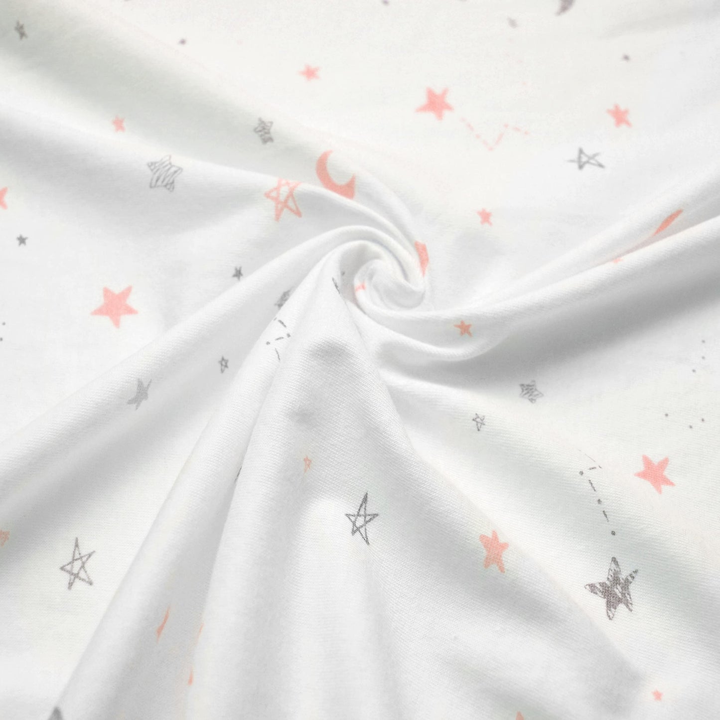 TL Care 2 Pack Printed 100% Natural Cotton Jersey Knit Fitted Pack N Play Playard Sheet, Pink Stars/Zigzag, Soft Breathable, for