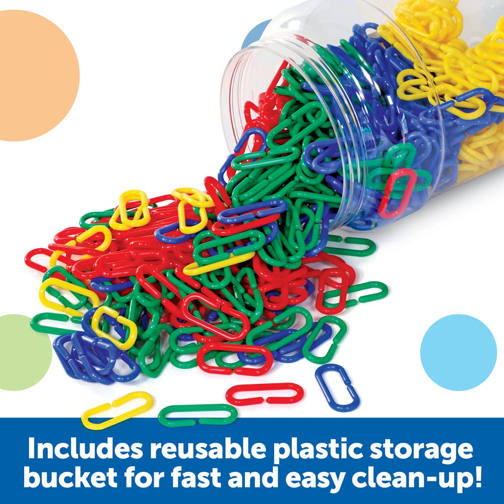 Learning Resources Link N Learn Links - 500 Pieces, Ages 3+, Preschool Learning Supplies, Toddler Learning Toys, Back to Schoo