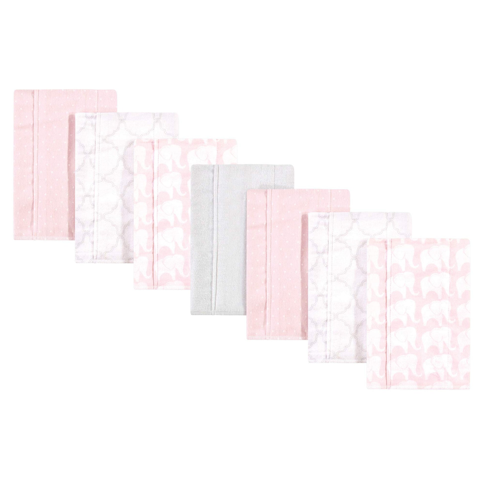 Hudson Baby Unisex Baby Cotton Flannel Burp Cloths, Girl Elephant, One Size