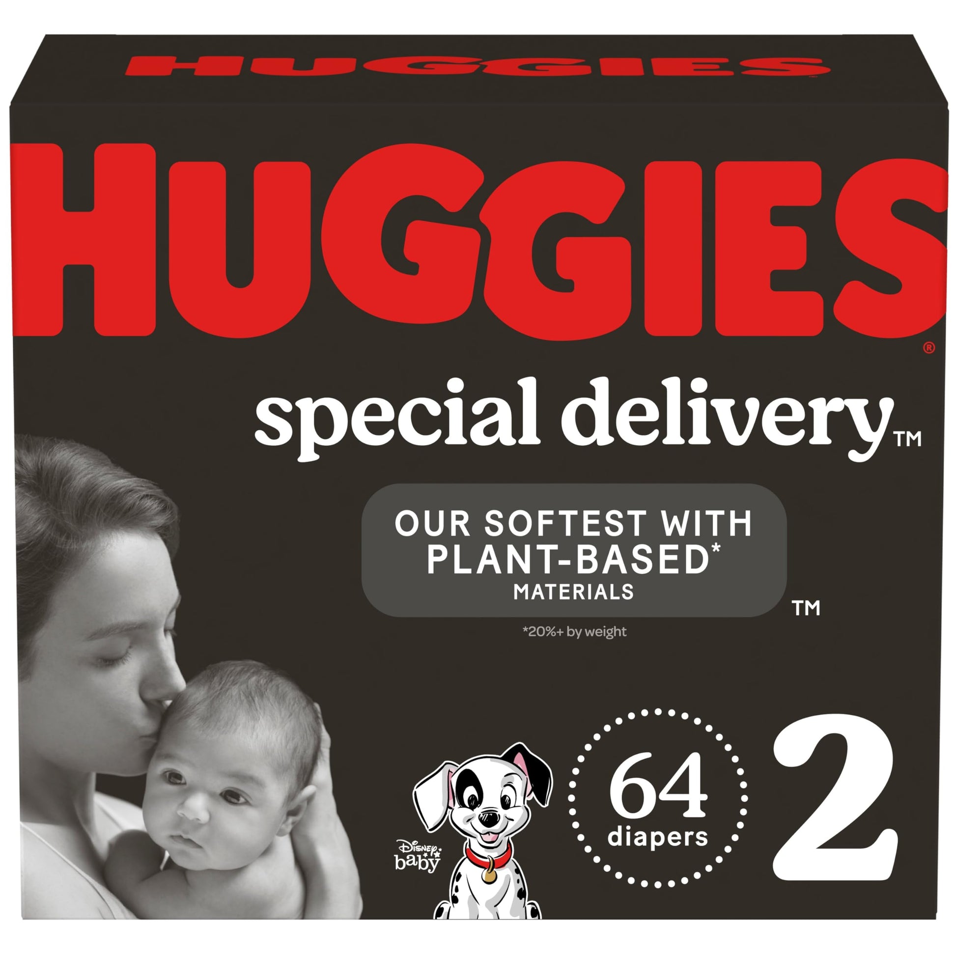 Huggies Special Delivery Hypoallergenic Baby Diapers Size 2 (12-18 Lbs), 64 Ct, Fragrance Free, Safe For Sensitive Skin