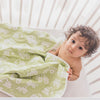 TIDY SLEEP Baby Blankets 6 Layer Wraper 100% Cotton Stroller Cover Receiving Blankets, Green (100 Cm X 90 Cm), Breathable