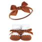 Hudson Baby Infant Girl Headband And Socks Giftset, Classic Neutrals, One Size