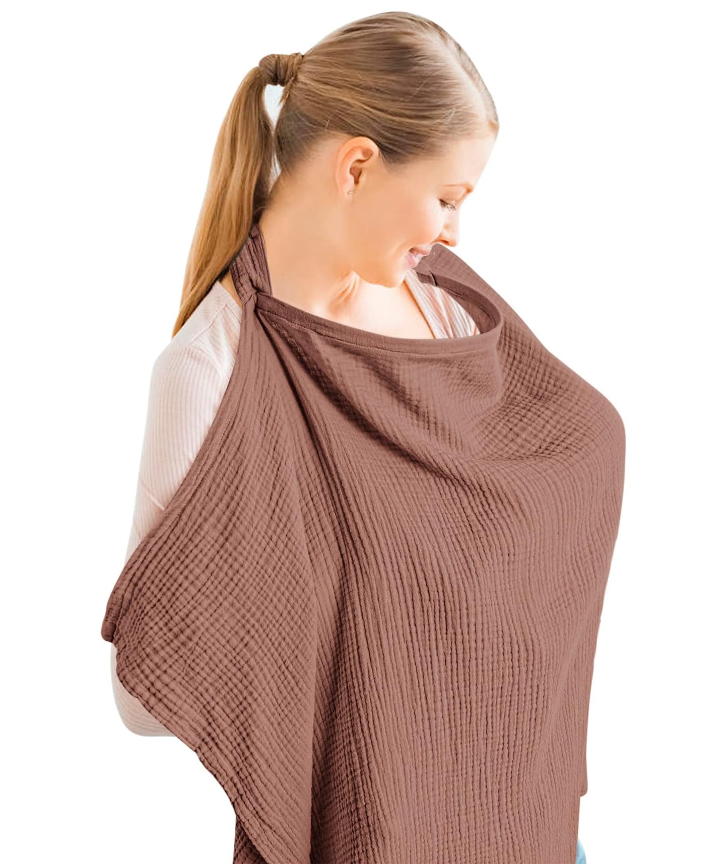 Increase Feeding Covers For Nursing Mom,Nursing Cover For Breastfeeding, Brown Cover For Soft And Breathable Feeding Scarf Feedi