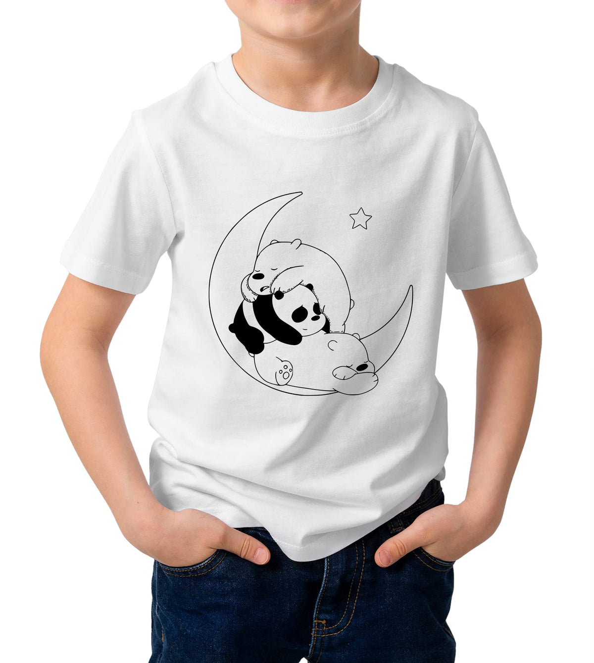 Caseria KidS Cotton Graphic Printed Half Sleeve TShirt  Sleep Sweet (White, 612 Months)