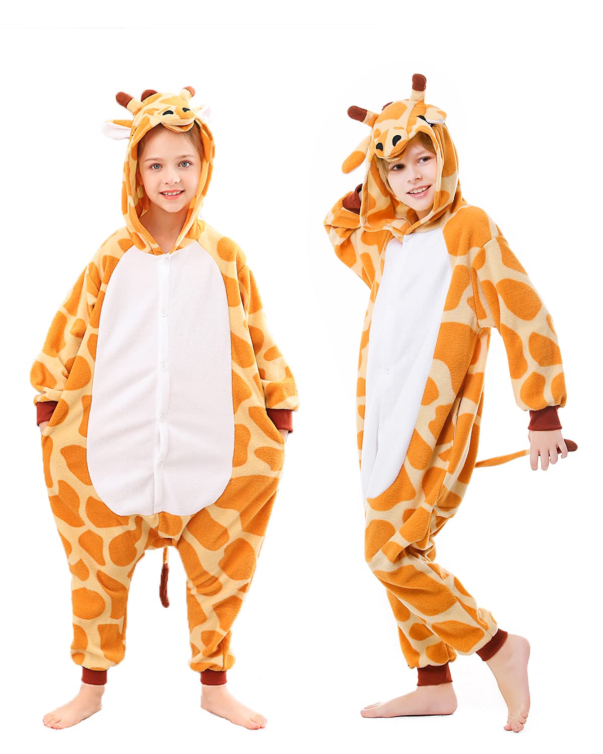 Canasour Unisex Anime Halloween Kids Giraffe Onesie For 8-10 Years Girls Boys Christmas Cosplay Costume (8 Years, Giraffe)