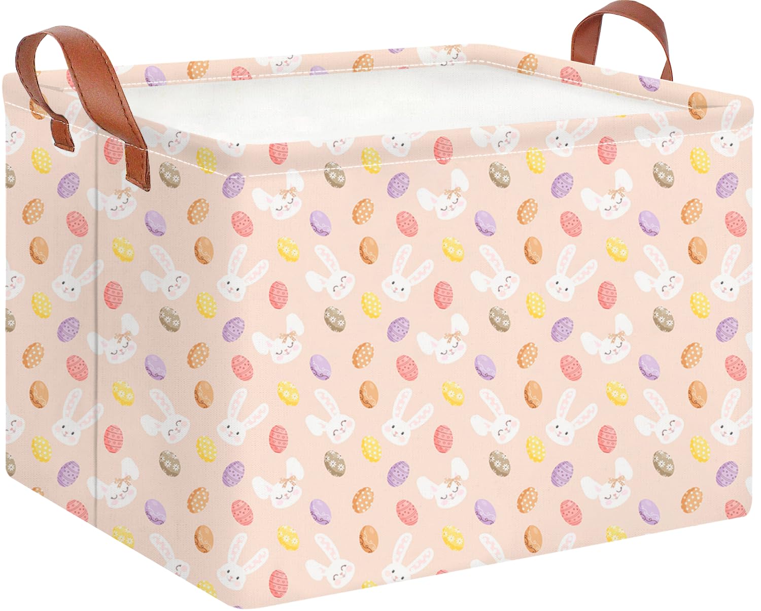 CLOCOR Rectangular Easter Bunny Basket - Easter Egg Storage Bin, Gift ...