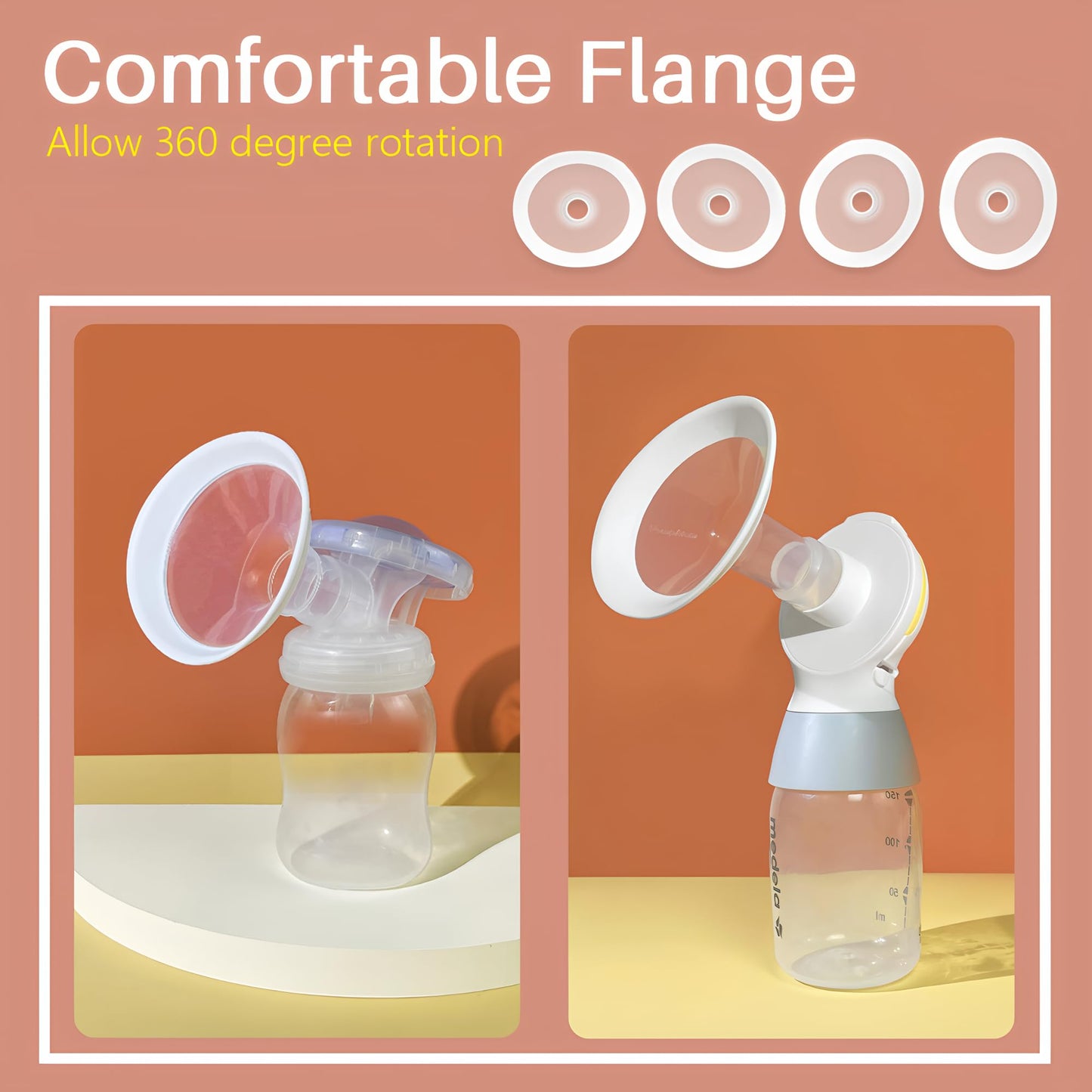 Pumpmom-Us 21Mm And 24Mm Oval Shields Compatible With Medela Breast Pump Parts, Replace Flanges Accessories For Pump In Style Pe