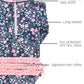Rufflebutts Baby Girls Upf 50+ Sun Protection Floral Printed Long Sleeve One Piece Rash Guard Swimsuit With Zipper - Moonlit Mea