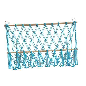 BNF Wall Hanging Net Toy Storage Organizer Durable Handwoven Plush Toy Organizer Blue | Home & Garden