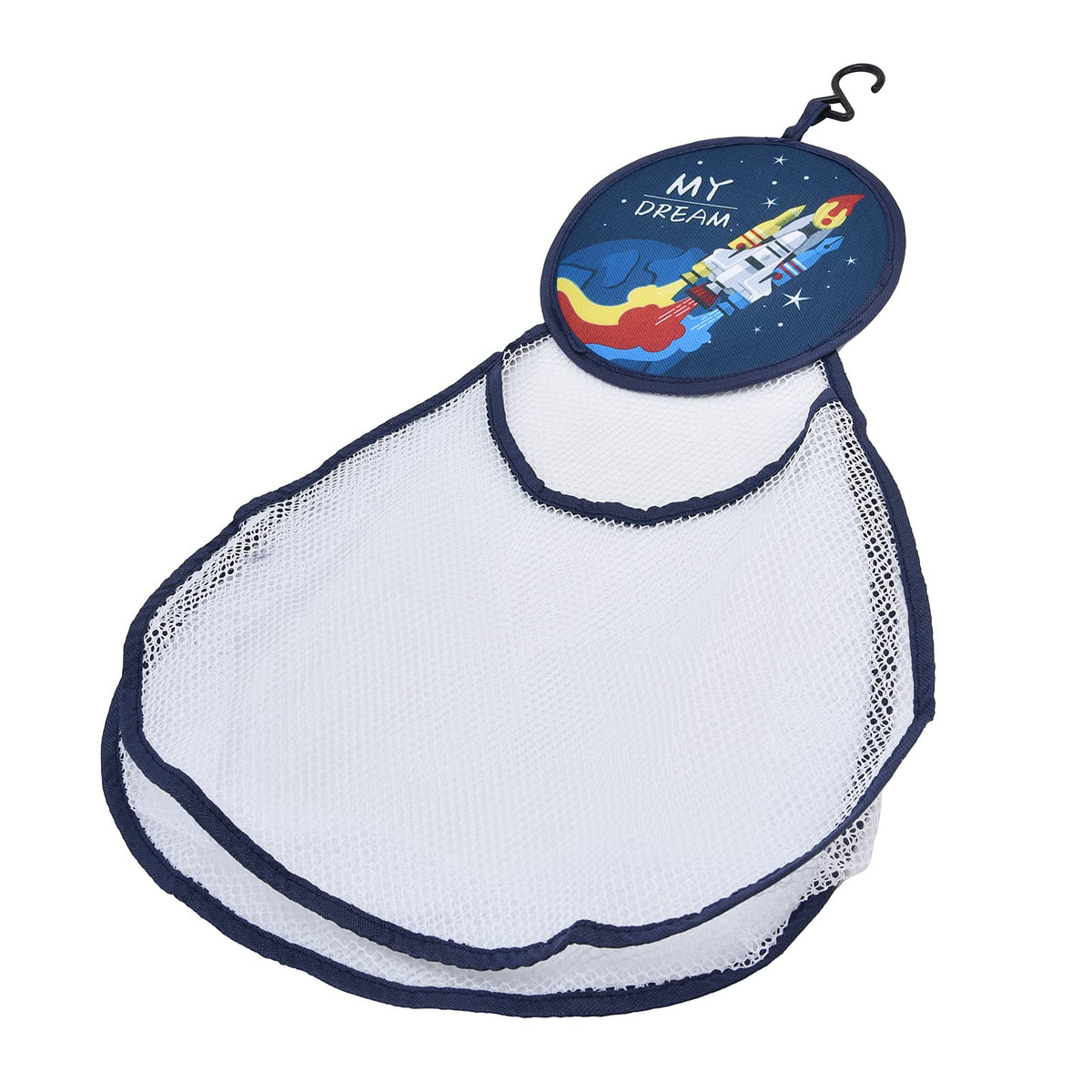 Cartoon Bath Toy Net Bag, Mesh Stable Large Capacity Delicate Bath Net Bag for Tidy Up The Living Room for Storing Toys(Rocket)