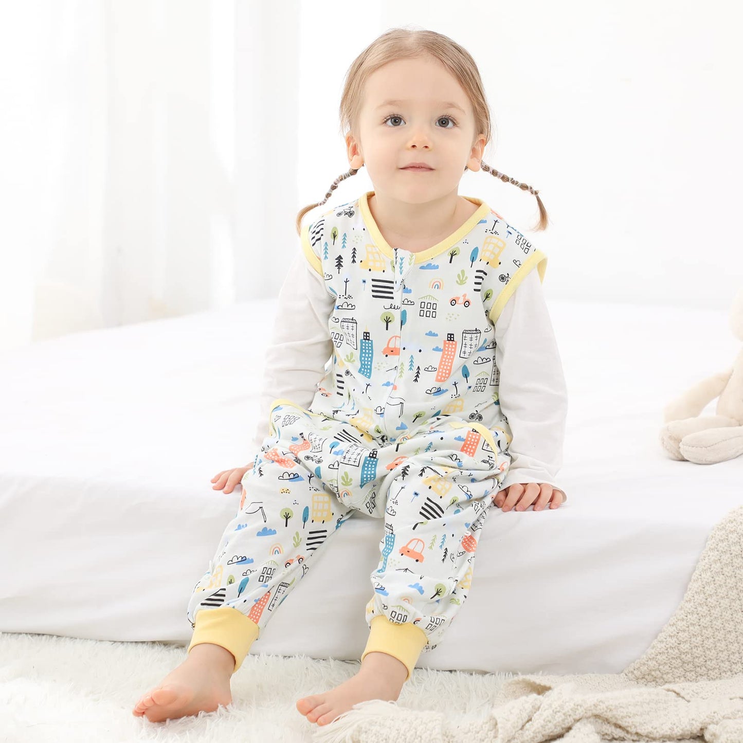 HOMEAL Sleep Sack, 2t-3t Toddler Sleeping Sack with Legs, Sleeveless Baby Sleep Sack for Early Walkers
