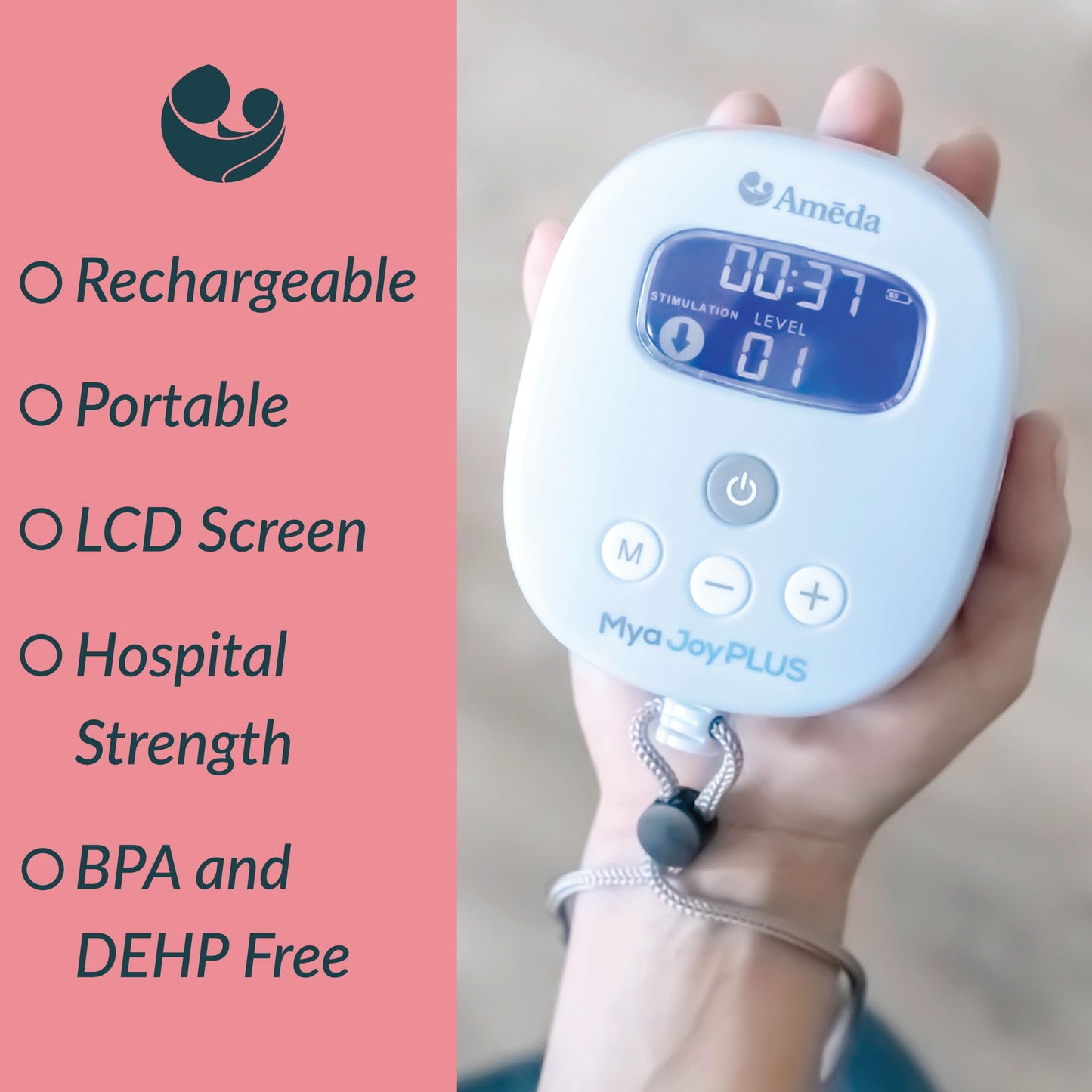 Ameda Mya Joy Plus Electric Breast Pump | Rechargeable | Hospital Grade | Includes Hygienikit & Ameda Pump Parts | Portable Brea