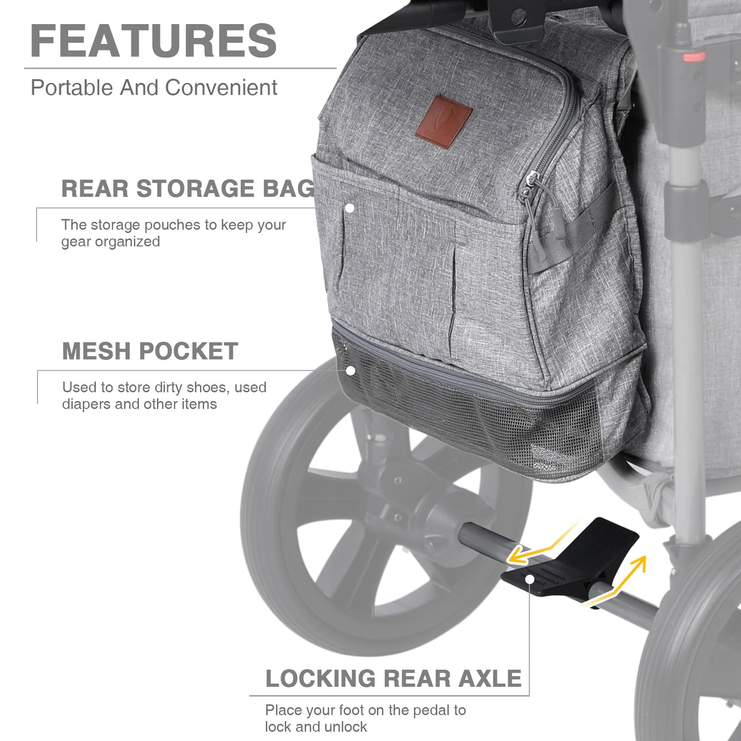 Ever Advanced Foldable Wagons For Two Kids & Cargo, Collapsible Folding Stroller With Adjustable Handle Bar,Removable Canopy Wit