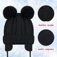 Duoyeree Toddler Winter Hat With Earflap Scarf Hood Thick Warm Kids Skull Cap For Baby Girls Boys Black