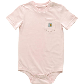 Carhartt Baby Short-Sleeve Pocket Bodysuit, Potpourri Light Pink, 3M