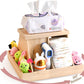 YiLiiod Wooden Baby Diaper Cabby Organizer, 360 Degrees Rotating Bamboo Cabby Storage with Removable Divides, Nursery Diaper Org