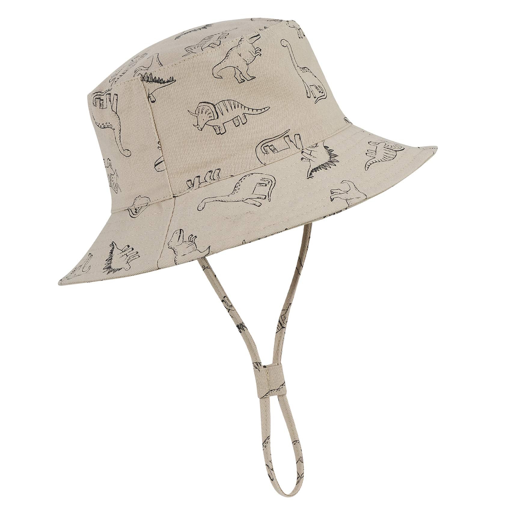 Durio Summer Sun Protection Beach Sun Hats For Baby Upf 50+ Bucket Hats For Baby B Khaki Dinosaur 6-12 Months