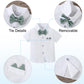 Yallet Toddler Baby Boy Clothes Suit Gentleman Wedding Outfits, Formal Dress Shirt+Bowtie+Suspender Pants(Light Green, 4-5T)
