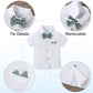 Yallet Toddler Baby Boy Clothes Suit Gentleman Wedding Outfits, Formal Dress Shirt+Bowtie+Suspender Pants(Light Green, 3-4T)