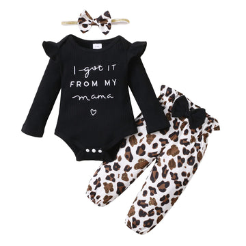 Olluisneo Toddler Baby Girl Clothes Infant Outfits Floral Long Sleeve Shirt Black Pant Set Winter Baby Girl Clohtes 12-18 Months