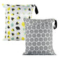 2Pcs Waterproof Reusable Wet & Dry Bag For Baby Cloth Diaper Gym Clothes Travel Bags Washable Beach Pool Swimsuits Pockets With