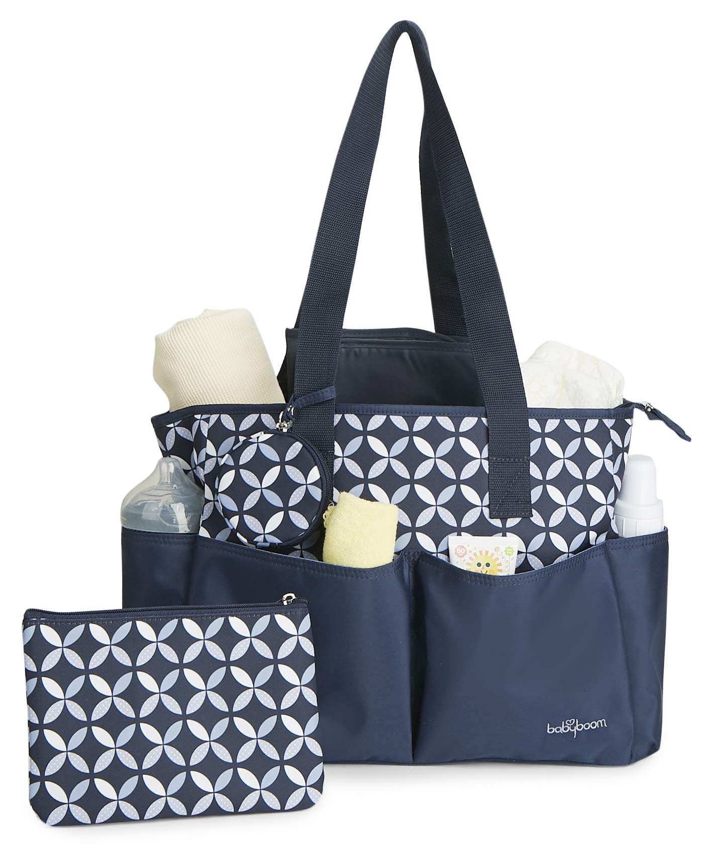 Baby Boom Ivy 4Piece Tote Diaper Bag Set, Navy, One Size