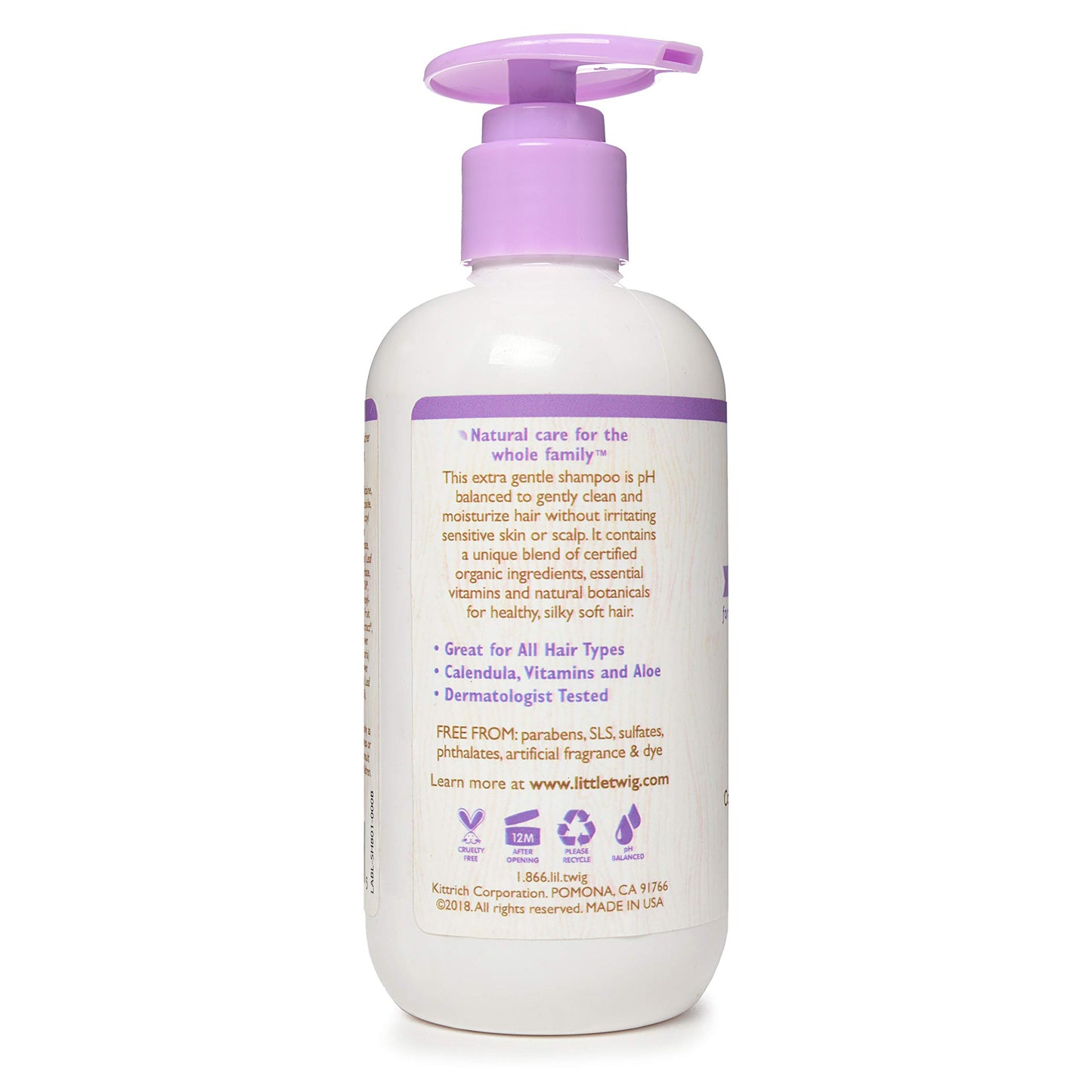 Little Twig Calming Lavender Shampoo, Hair Shampoo With Natural Plant Derived Formula, Vegan, Gluten-Free, Perfect For Newborns,