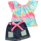 Bmnmsl Baby Toddler Girls Clothes 2T 3T 4T 5T Summer Outfits Kids Floral Short Sleeve Tops T-Shirt Vest & Denim Shorts Set