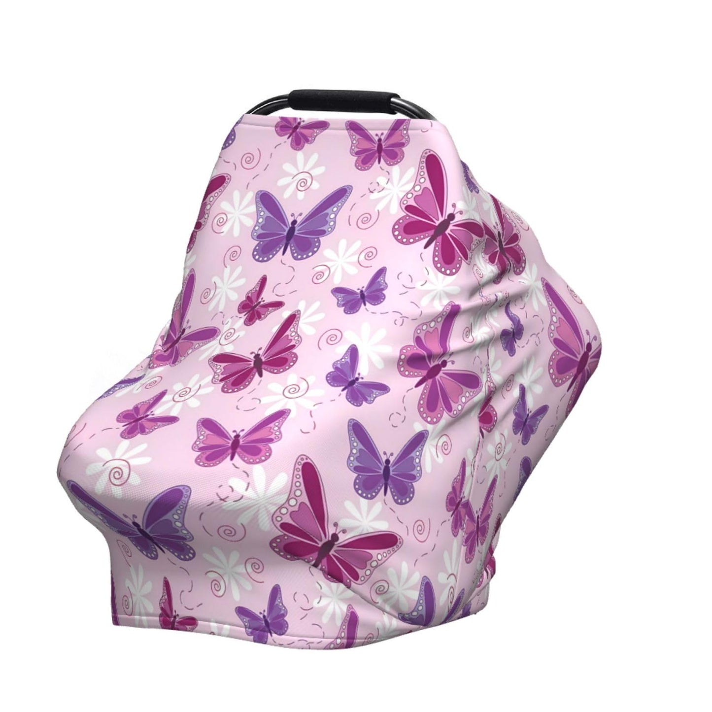 Cute Butterfly Baby Stuff Car Seat Covers Baby Multi-Use Car Seat Canopy Carrier Cover, Breathable Breastfeeding Cover Boys & Gi