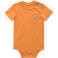 Carhartt Baby Short-Sleeve Pocket Bodysuit, Exotic Bright Orange, 6M