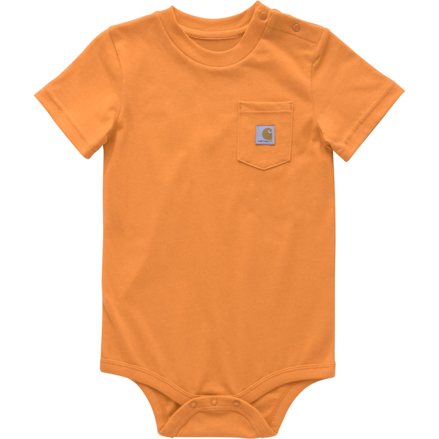 Carhartt Baby Short-Sleeve Pocket Bodysuit, Exotic Bright Orange, 6M