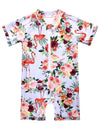 Cadocado Toddler Orange Swimsuit One Piece Rash Guard Shirt Sun Protection Bathing Suit,Flamingo,6-9 Month