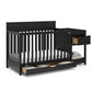 Graco Shiloh 5-in-1 Convertible Crib & Changer with Drawer (Black) - GREENGUARD Gold Certified Baby Crib Crafted from Wood, Conv