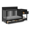 Graco Shiloh 5-in-1 Convertible Crib & Changer with Drawer (Black) - GREENGUARD Gold Certified Baby Crib Crafted from Wood, Conv