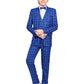 Jeetethnics Boys Navy Blue Checked Coat Suit Set With Waistcoat Shirt And Trousers (9056D)