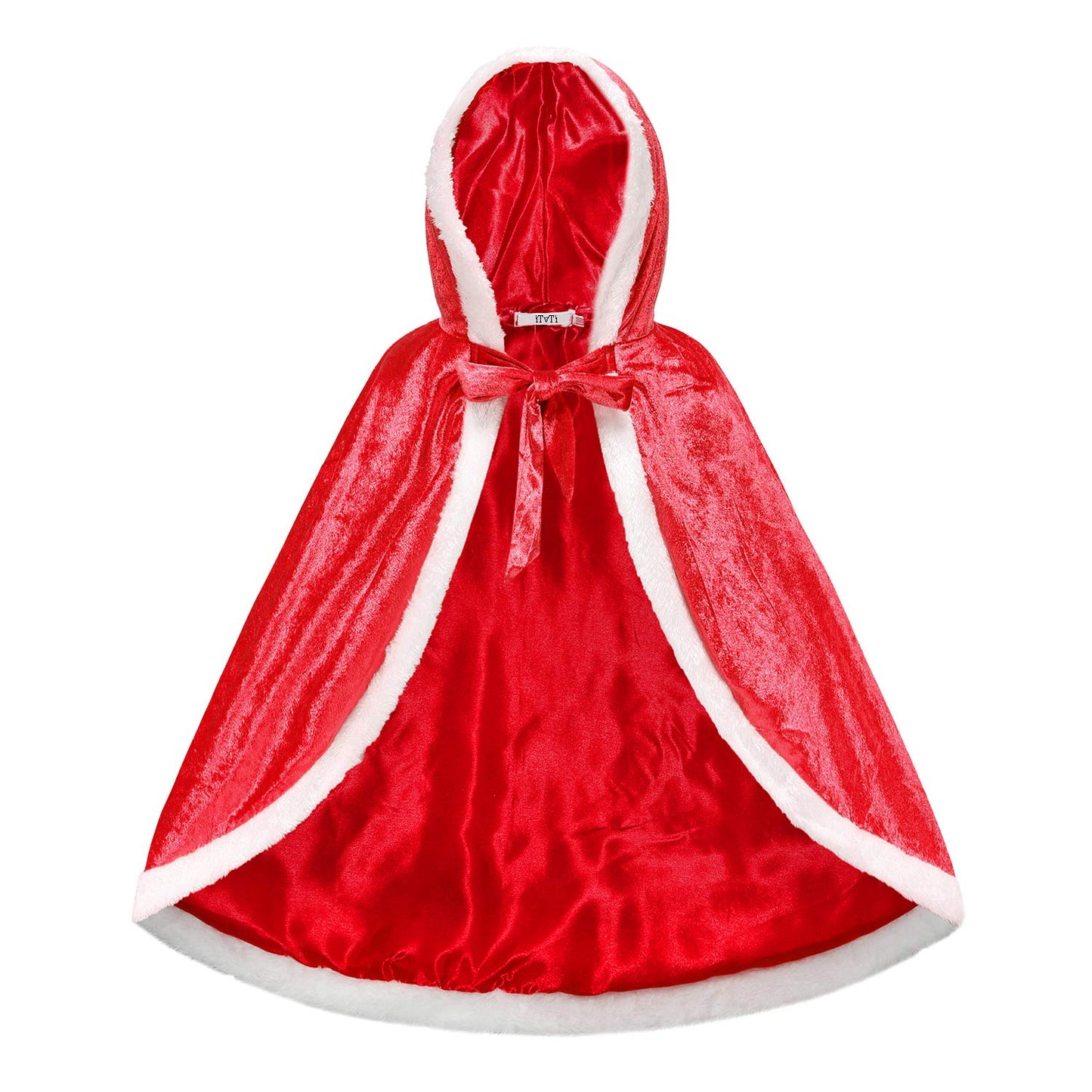 Itvti Princess Cloak With Hood Girls Cape Kid Toddler Costume Dress Up For Halloween Christmas Carnival Cosplay, Red, 3-4 Years