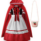 Reliparty Girls Costume For Girls Deluxe Costume Halloween Dress With Cloak,Apron, Bag, 140