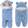 Tomorrow Baby Swaddle Blanket Bear Plush Receiving Blankets Soft Swaddles 03 Months for Infants Girls and Boys 2.0 TOG (Sky)