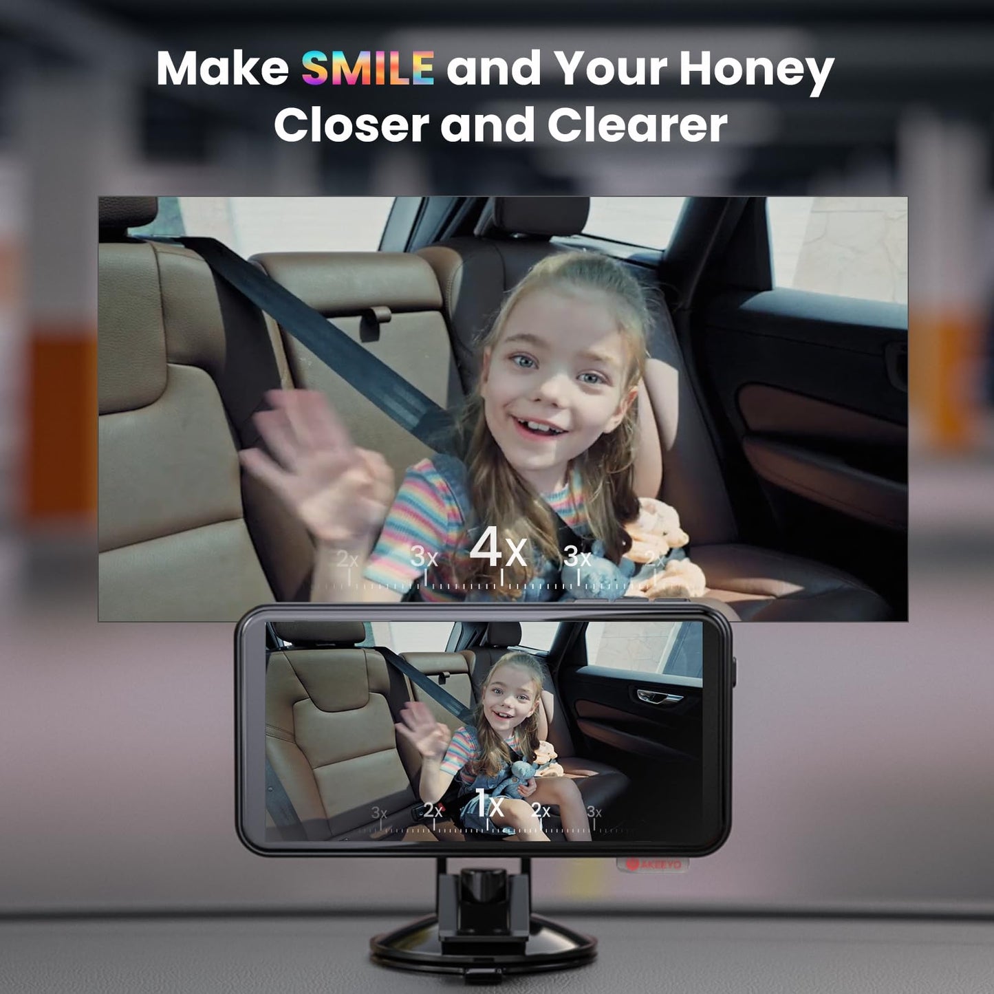Baby Car Camera With Exit Reminder - Alerts To Remove Baby/Pet, Prevents Heatstroke, 1080P Hd, 4X Zoom, Ir, Voice Control, Anti-