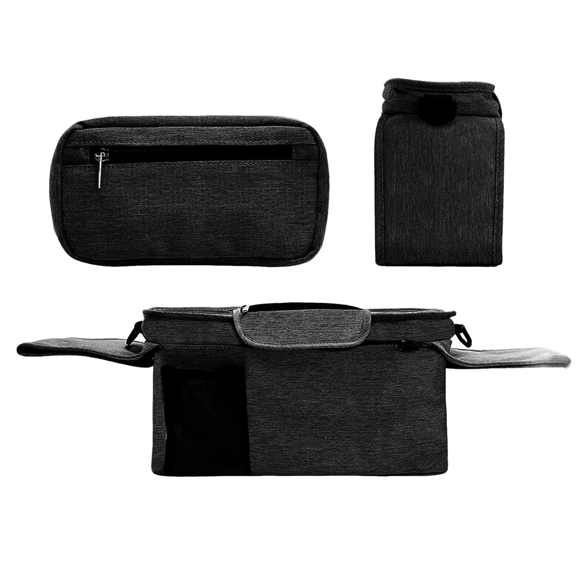 MYADDICTION Stroller Organizer Shopping Bag Easy Clean Stroller Bag for Home Use Outside Black