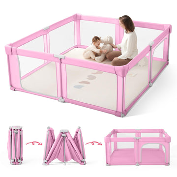 Baby Playpen Portable, Pre-Assembled Play Pen 71x79 Large Foldable Playpen for Babies and Toddlers, Sturdy and Safe Toddler Play