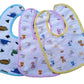 Babygo Cotton Baby Bibs | Multicolored Waterproof Feeding Bibs With Titch Button, Soft, Washable & Reusable, Comfortable Feeding