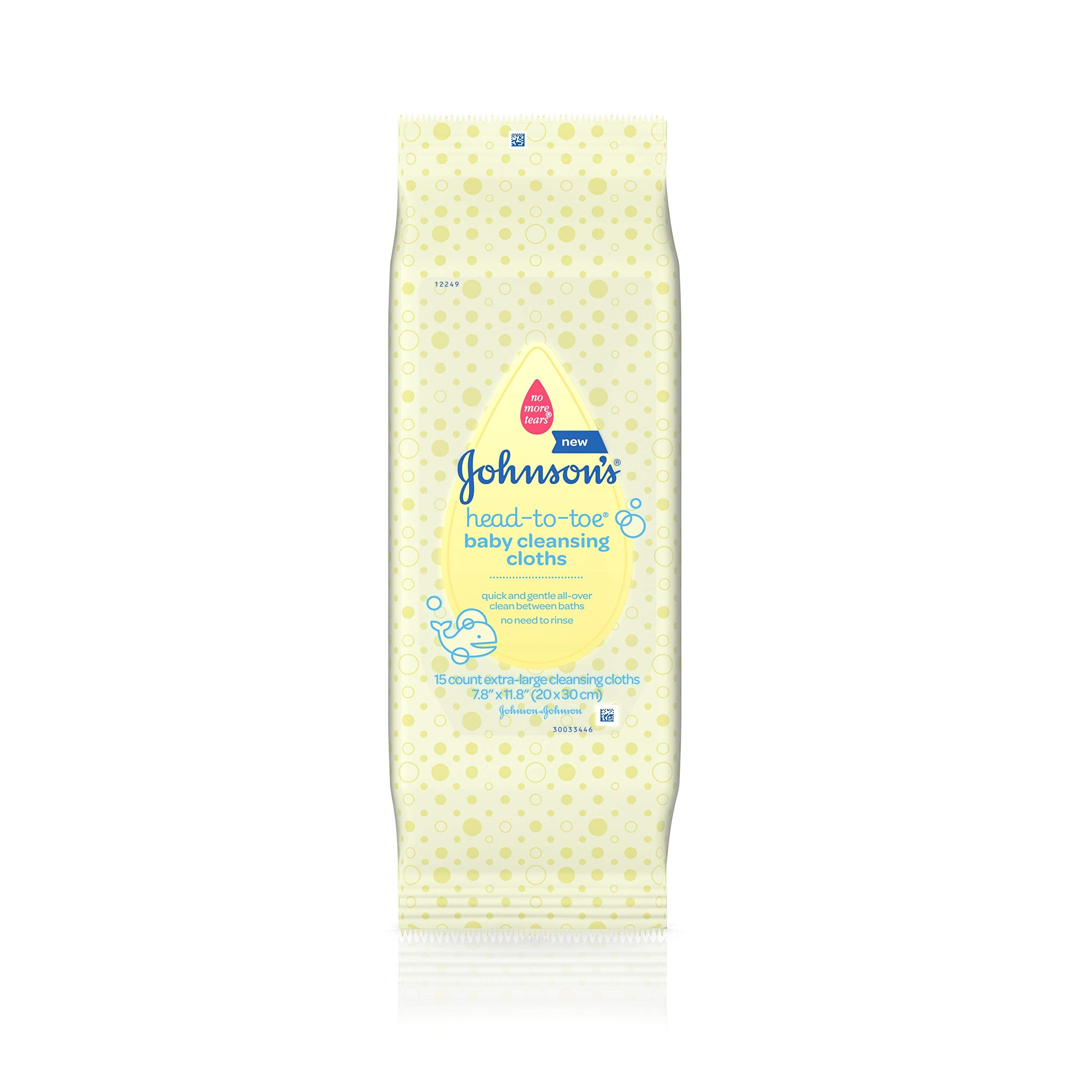 Johnson'S Head-To-Toe Gentle Baby Cleansing Cloths, Hypoallergenic, Free Of Alco WBCBBB01KUI9HX2